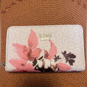 GUESS Pink Floral Pattern Wallet